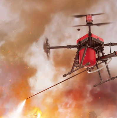 Firefighter Drones for Wildland and Urban Buildings Fire Rescue