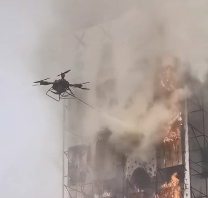 Firefighter Drones for Wildland and Urban Buildings Fire Rescue